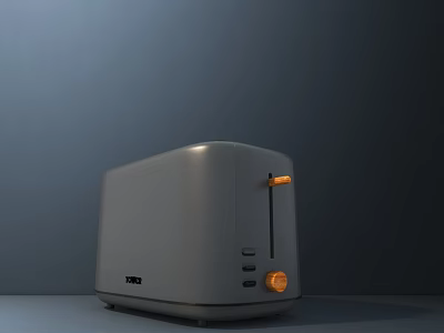 Sleek Gray Toaster With Orange Accents For Modern Kitchen Appliances 3d model