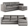 Modern Gray Sectional Sofa With Open Storage Compartment And Comfortable Design 3d model