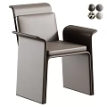 Modern Single Leather Chair With Sleek Design And Brown Armrests