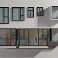 modern floor-to-ceiling window balcony floor-to-ceiling window bay window flat window combination 3d model