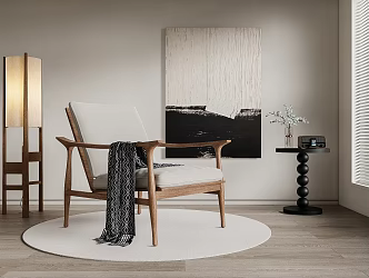 Leisure chair recliner side corner table 3d model