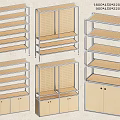 Various Sizes Display Shelves With Wooden And Metal Frame For Retail Store