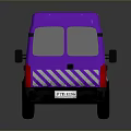 White And Purple Delivery Van With Yellow Logo And Purple Geometric Patterns Exterior Design