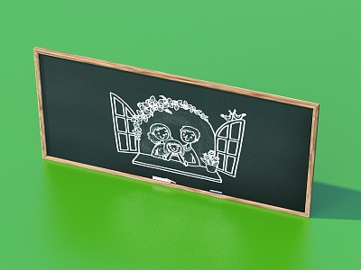 Billboard shop signboard blackboard graffiti wall chalk drawing small blackboard model