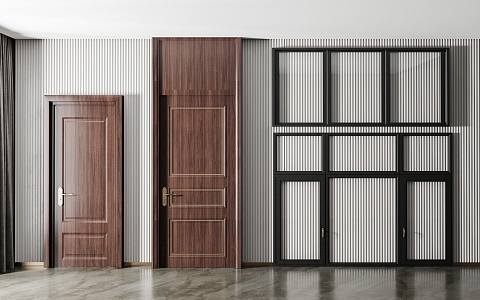 Jianou swing door and window combination 3d model