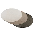 Round Rugs in Neutral Beige Gray Cream Tones Textured Fabric for Living Room Decor
