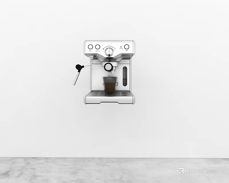 Modern Stainless Steel Coffee Machine As Essential Kitchen Appliance For Home Use 3d model 