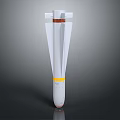 Aerodynamic Military Missile With White Body Fins Yellow Band And Brown Top
