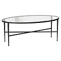 Elegant Dressing Table with Oval Glass Top and Black Metal Frame Structure Design 3d model