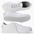 Stylish White Lace Up Casual Shoes With Perforated Upper And Textured Sole