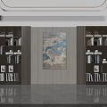 Modern Interior Design With Built in Bookcases LED Lighting Books Decorative Items And Wall Art