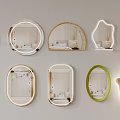 Various Decorative Wall Mirrors with Different Shapes and Frame Styles for Modern Home Decor 3d model