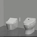 Two Modern White Smart Toilets In Bathroom Interior With Sleek Design And Clean Lines
