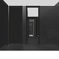 Elegant Modern Public Restroom Interior With Marble Countertops Large Mirrors And Dark Tile Walls