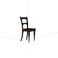 Wooden Single Chair With Slatted Back And Dark Upholstered Seat For Home