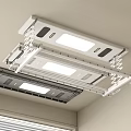 Modern Electric Ceiling Mounted Hanger With LED Lights And Foldable Design For Indoor Laundry 3d model