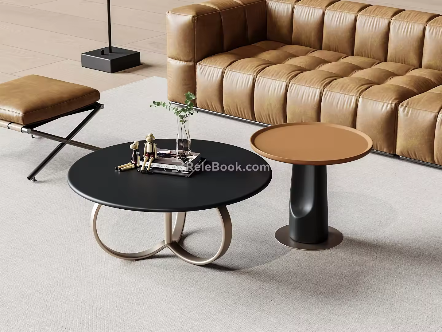 Modern Retro Coffee Table Middle Style Tea Table Ornaments 3d model