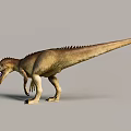 Reptile Dinosaur Standing With Open Mouth Long Tail And Scaly Skin Details