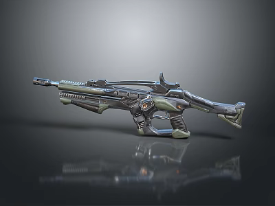 Futuristic Advanced Rifle With Sleek Design Tactical Features And Metallic Finish 3d model
