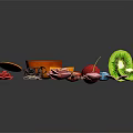 Colorful Assorted Fresh Fruits Display With Sliced Kiwi Orange Strawberry And Berries On Dark Surface