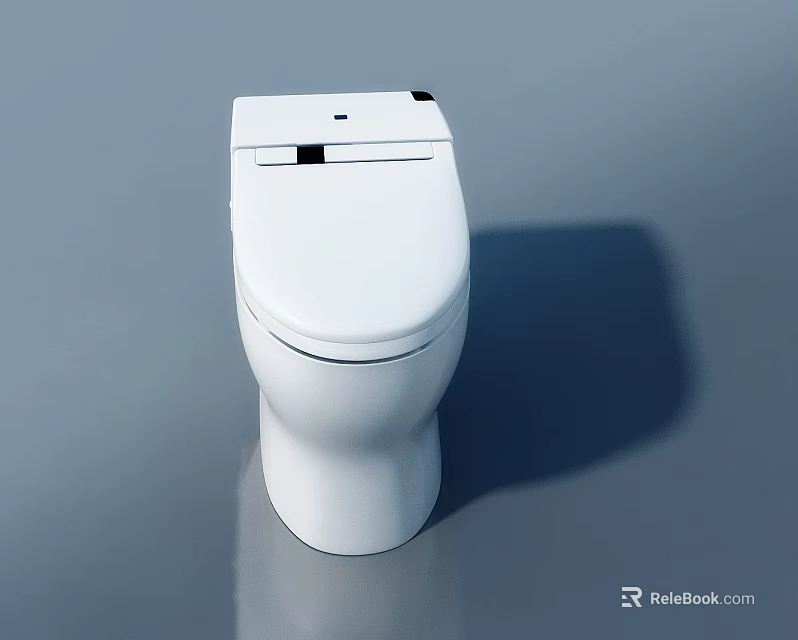 Sleek Modern White Toilet With Smooth Lid And Contemporary Design 3d model 