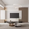 Modern Living Dining Area Design with Dining Table Chairs Pendant Light Artwork and Fridge