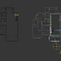 Projection Monitoring Setup With Ceiling Projector Large Screen TV And Speakers In Modern Living Room
