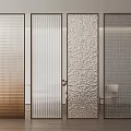 Modern glass partition Changhong glass partition wire glass partition gradient glass partition water corrugated glass 3d model
