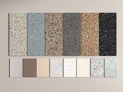 Modern wall panel terrazzo quartz stone granite terrazzo wall panel 3d model