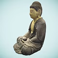 Hand Carved Stone Buddha Sculpture Seated In Meditation Pose With Serene Expression
