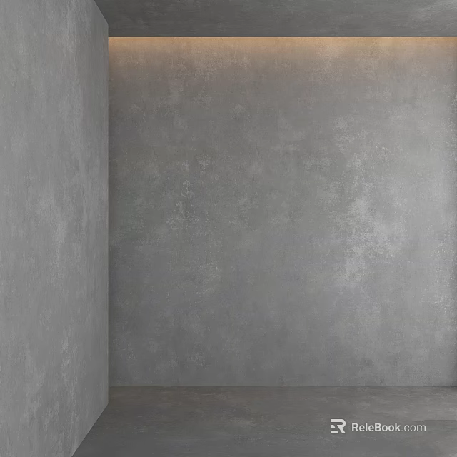 Textured Gray Concrete Wall Components For Modern Interior Space Design 3d model 