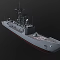 Detailed Modern Warship 3D Model Featuring Radar Antennas And Deck Equipment