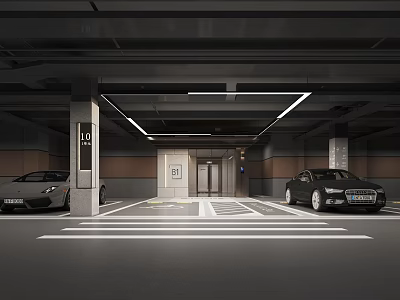 Underground Parking Modern Parking 3d model