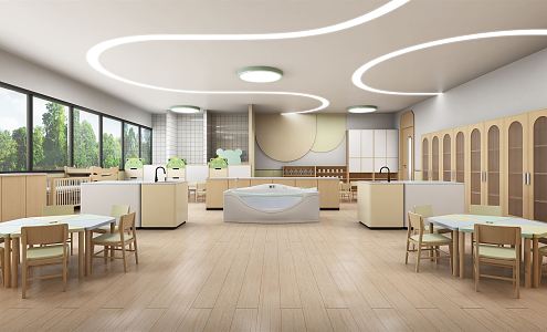 Modern Kindergarten Nursery Classroom 3d model