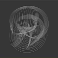 Transparent Glass Sculptures With Spiral Shapes On Black Background And Reflective Surfaces