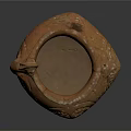 Handcrafted Carved Pottery Jar With Bird Shaped Handle And Intricate Patterns