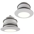 Modern Round Ceiling Light With White Shade And Sleek Metal Frame Design 3d model