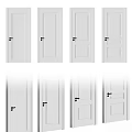 White Hinged Doors With Various Panel Designs For Home Interior Decoration 3d model