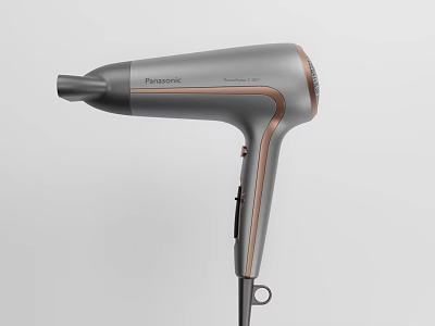 Panasonic Gray Hair Dryer With Copper Accents Modern Design And Ergonomic Handle 3d model