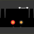 Black Electronic Device with Metal Heatsink Structure Red Black Connectors and Component Holes