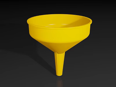 Yellow Kitchen Funnel For Efficient Cooking And Food Preparation 3d model