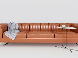 Modern three-seat sofa multiplayer sofa 3d model