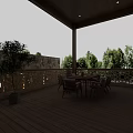 Rustic Garden Walkway With Natural Stone Walls Warm Ambient Lights And Green Ornamental Plants