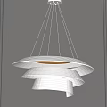 Modern Minimalist Chandelier With Curved White Multilayer Design And Soft Illumination