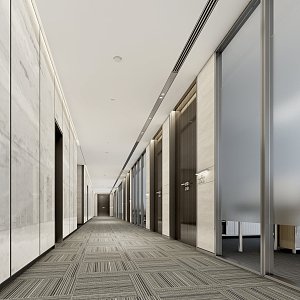 modern aisle office aisle corridor 3d model