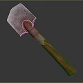 Sturdy Metal Shovel with Rustic Blade and Wooden Handle Hardware Tool Design