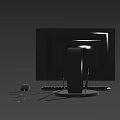 Black Desktop Computer Setup With Monitor Keyboard Mouse And Screen Graphics 3d model