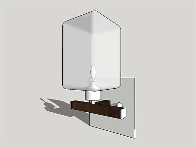 Modern Wall Lamp With White Lampshade And Wooden Base Design 3d model