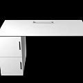 Modern White Office Desk with Two Drawers and Simple Rectangular Top Design