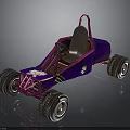 Purple Go Kart With Pink Frame Large Wheels And Brown Seat